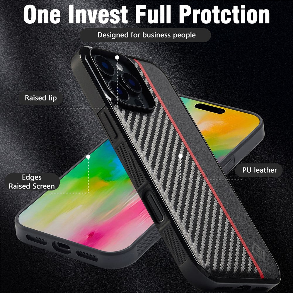 iPhone 16 Pro Stoßfeste Hülle - Carbonfaser-Optik