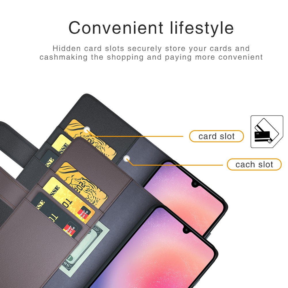 Galaxy A16 5G/4G Echtleder Hülle mit Kartenfach