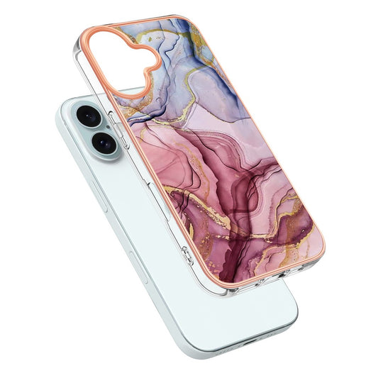 iPhone 16 Schutzhülle – Mit Marmormuster 2,0 mm Galvanik-Rückseite