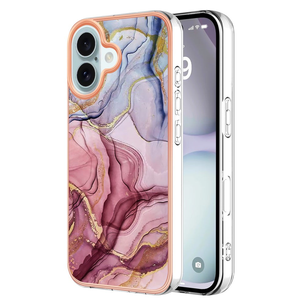 iPhone 16 Plus Schutzhülle – Mit Marmormuster 2,0 mm Galvanik-Rückseite