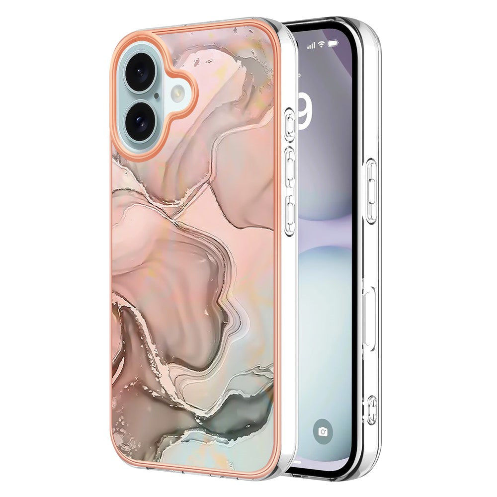 iPhone 16 Plus Schutzhülle – Mit Marmormuster 2,0 mm Galvanik-Rückseite