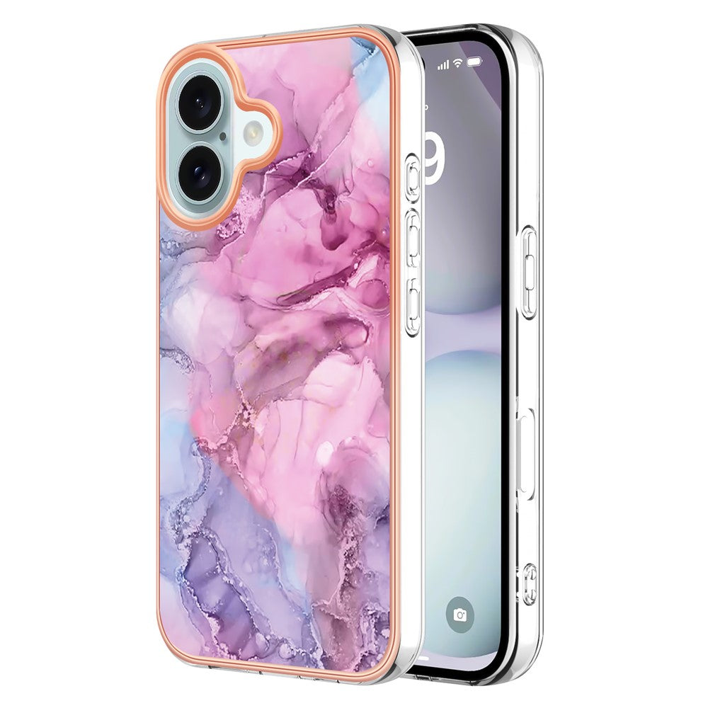 iPhone 16 Plus Schutzhülle – Mit Marmormuster 2,0 mm Galvanik-Rückseite
