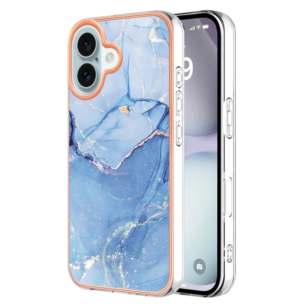 iPhone 16 Plus Schutzhülle – Mit Marmormuster 2,0 mm Galvanik-Rückseite