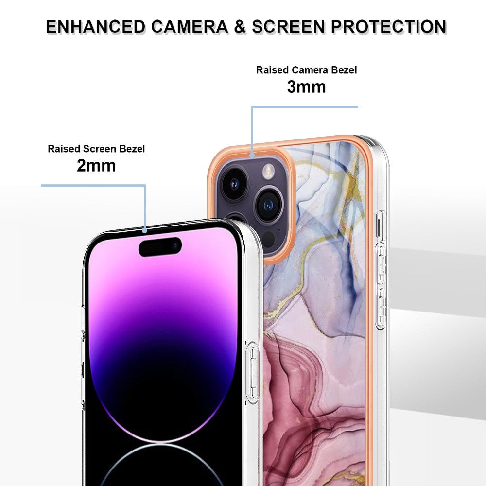 iPhone 16 Pro Schutzhülle – Mit Marmormuster 2,0 mm Galvanik-Rückseite