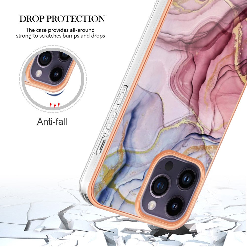iPhone 16 Pro Schutzhülle – Mit Marmormuster 2,0 mm Galvanik-Rückseite