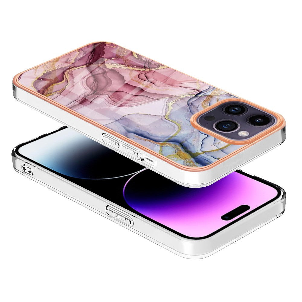 iPhone 16 Pro Max Schutzhülle – Mit Marmormuster 2,0 mm Galvanik-Rückseite