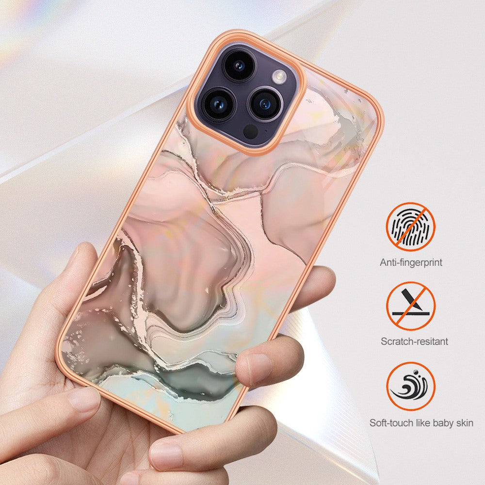 iPhone 16 Pro Max Schutzhülle – Mit Marmormuster 2,0 mm Galvanik-Rückseite