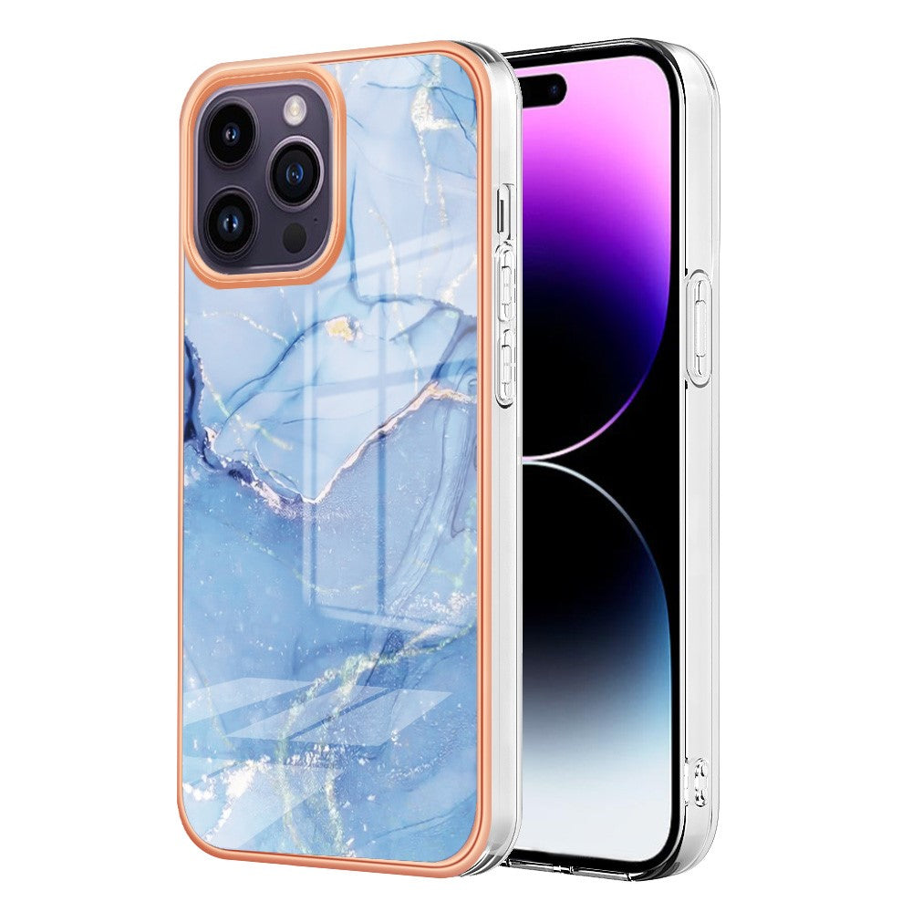 iPhone 16 Pro Max Schutzhülle – Mit Marmormuster 2,0 mm Galvanik-Rückseite
