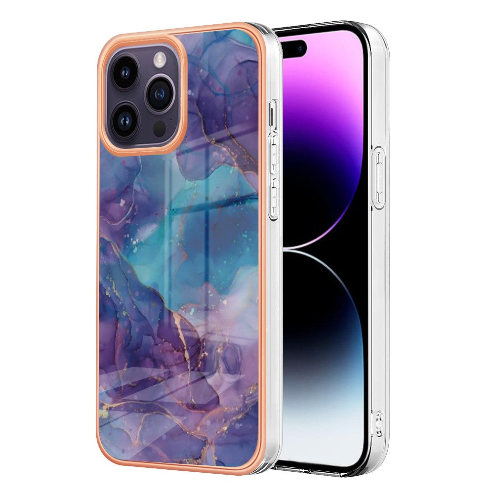 iPhone 16 Pro Max Schutzhülle – Mit Marmormuster 2,0 mm Galvanik-Rückseite