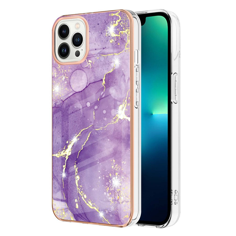 iPhone 16 Pro Schutzhülle – Mit Marmormuster 2,0 mm Galvanik-Rückseite
