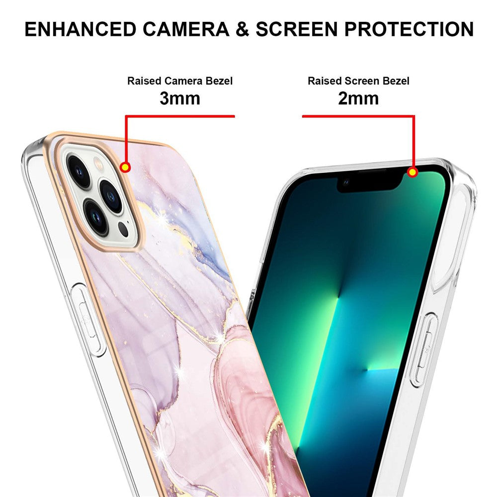 iPhone 16 Pro Schutzhülle – Mit Marmormuster 2,0 mm Galvanik-Rückseite