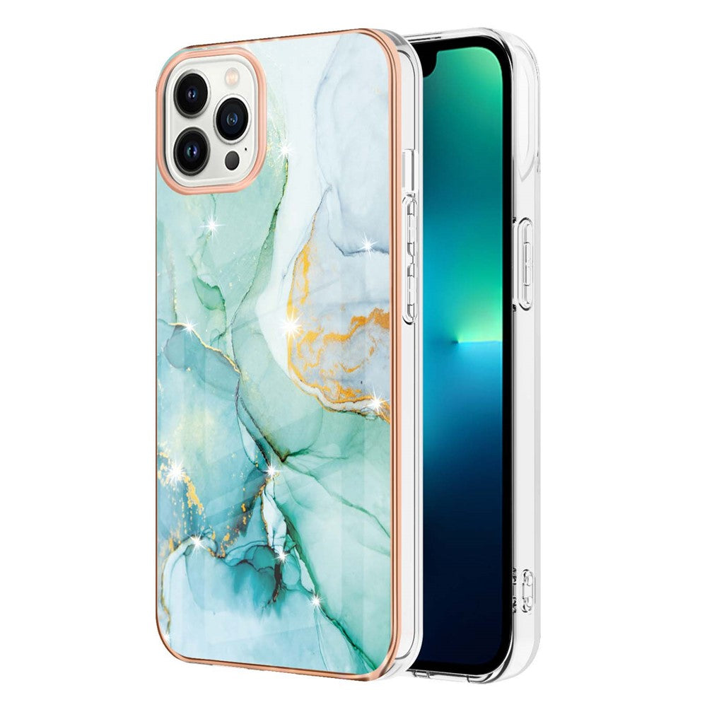 iPhone 16 Pro Schutzhülle – Mit Marmormuster 2,0 mm Galvanik-Rückseite
