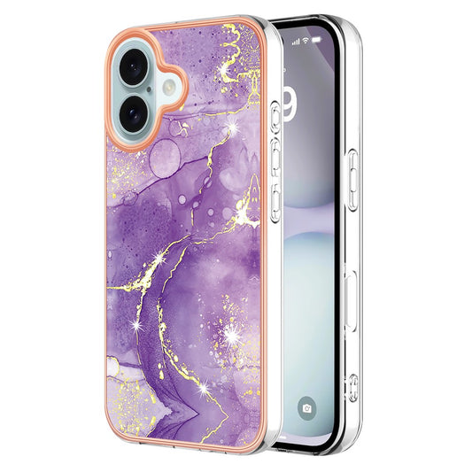 iPhone 16 Plus Schutzhülle – Mit Marmormuster 2,0 mm Galvanik-Rückseite