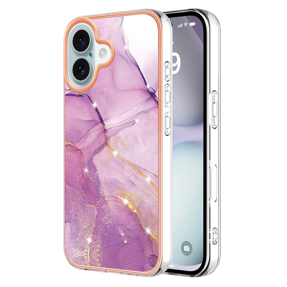 iPhone 16 Plus Schutzhülle – Mit Marmormuster 2,0 mm Galvanik-Rückseite