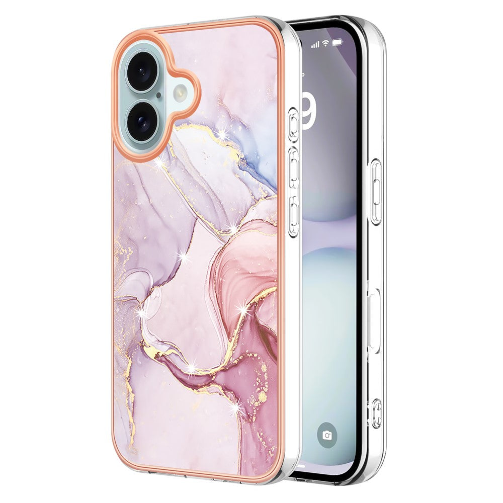 iPhone 16 Plus Schutzhülle – Mit Marmormuster 2,0 mm Galvanik-Rückseite