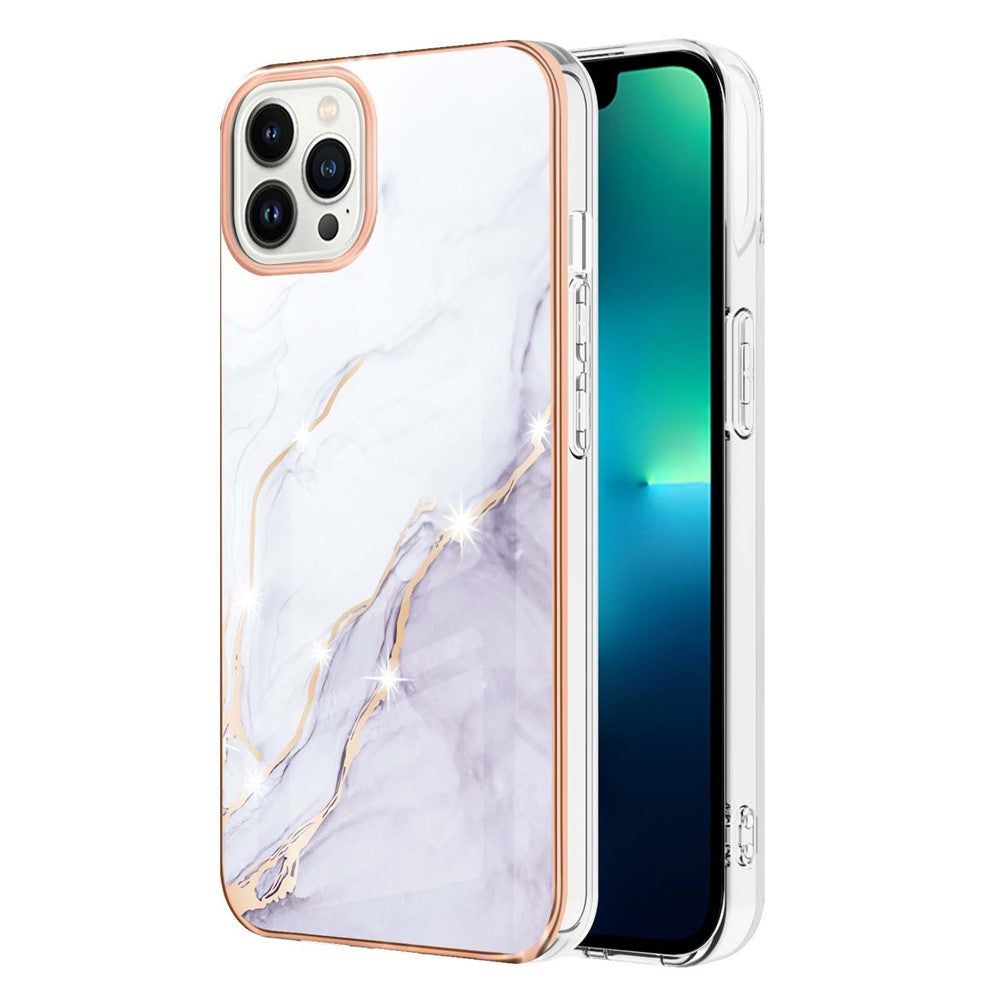 iPhone 16 Pro Max Schutzhülle – Mit Marmormuster 2,0 mm Galvanik-Rückseite
