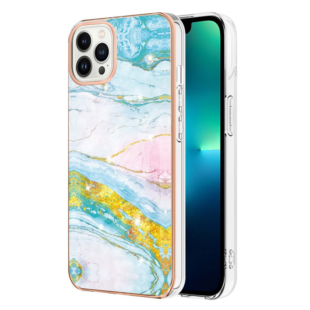 iPhone 16 Pro Max Schutzhülle – Mit Marmormuster 2,0 mm Galvanik-Rückseite