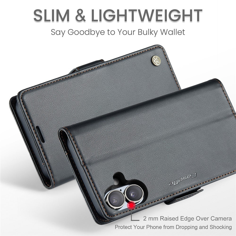 iPhone 16 Plus Glänzende Wallet-Hülle – RFID-Schutz & Ständer