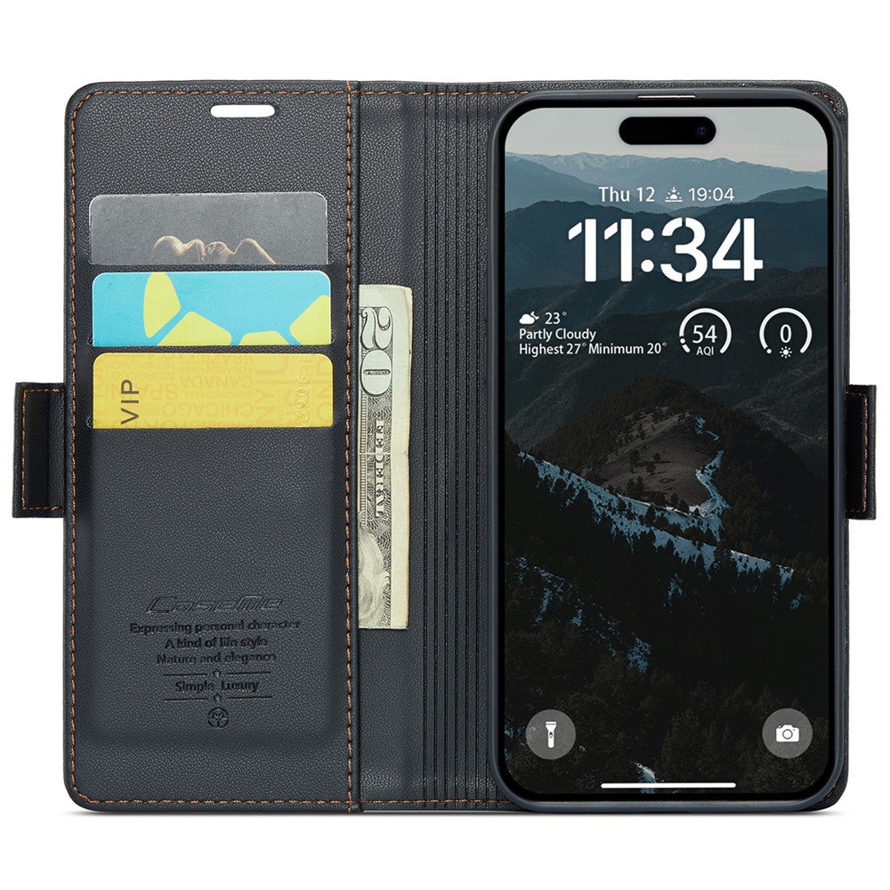 iPhone 16 Glänzende Wallet-Hülle – RFID-Schutz & Ständer
