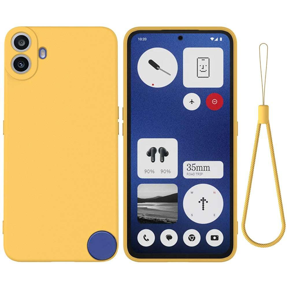 For Nothing CMF Phone 1 Case Liquid Silicone Anti-Scratch Phone Cover with Hand Strap