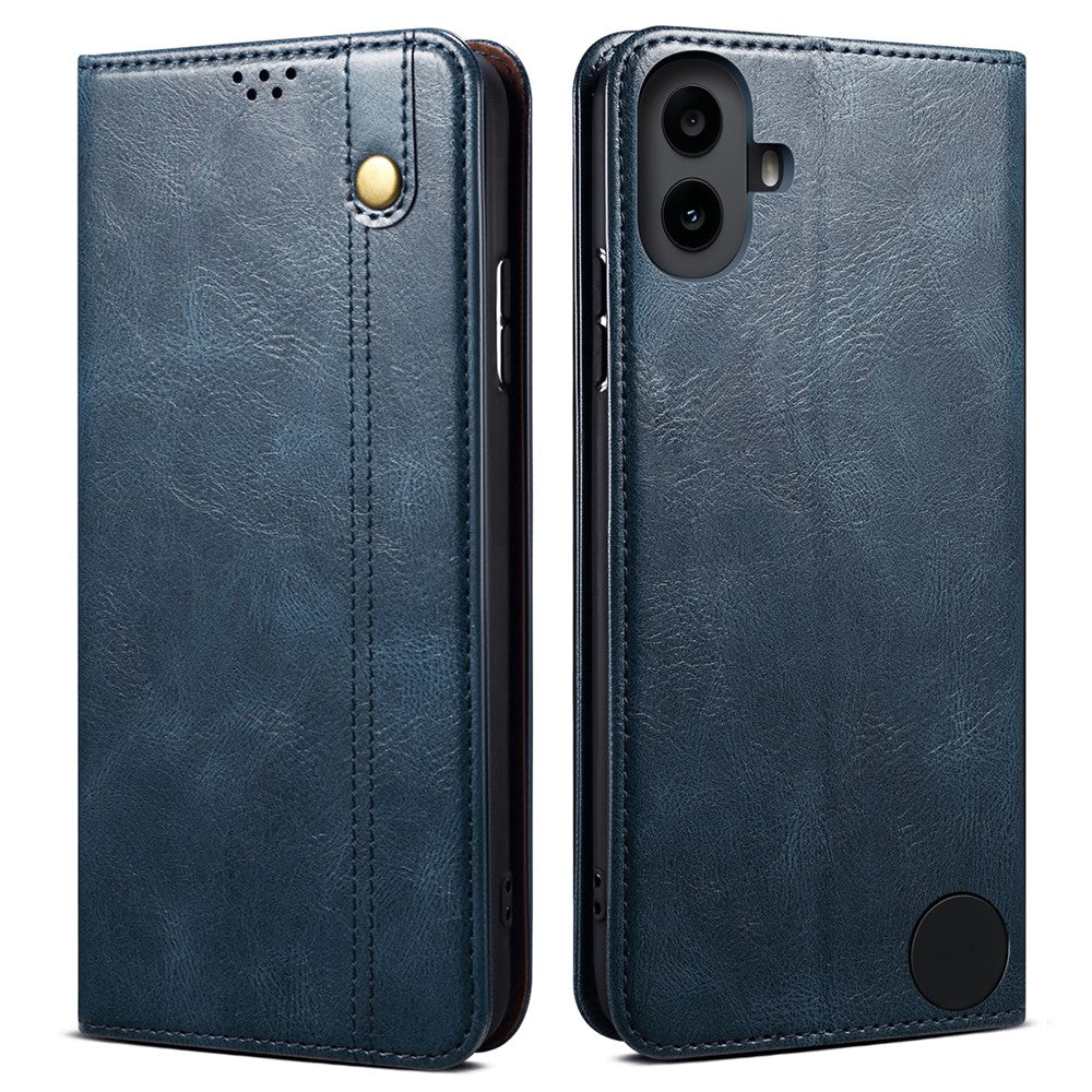 For Nothing CMF Phone 1 Case Crazy Horse Texture Waxy Leather Wallet Stand Cover