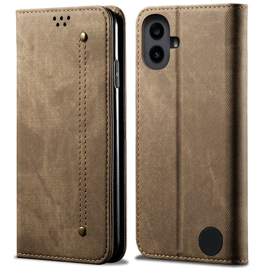 Nothing CMF Phone 1 Handyhülle – Mit Jeansstoff-Textur, PU-Leder, Standfunktion, magnetischer Automatikverschluss, Rundumschutz, mit Brieftasche