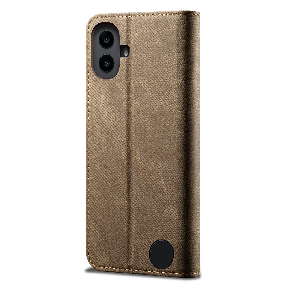 Nothing CMF Phone 1 Handyhülle – Mit Jeansstoff-Textur, PU-Leder, Standfunktion, magnetischer Automatikverschluss, Rundumschutz, mit Brieftasche
