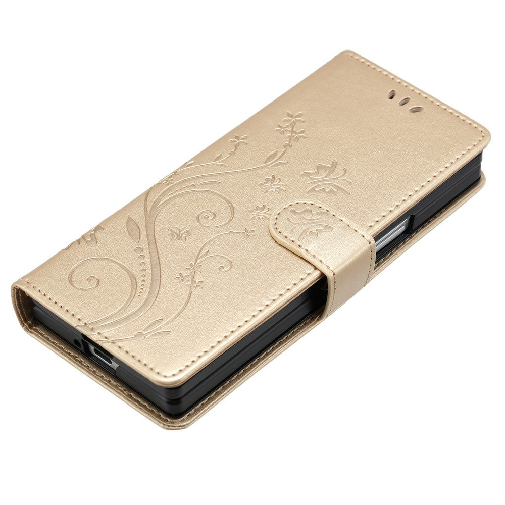 For Samsung Galaxy Z Fold6 5G Leather Wallet Case Butterfly Flower Imprinted Phone Cover with Strap