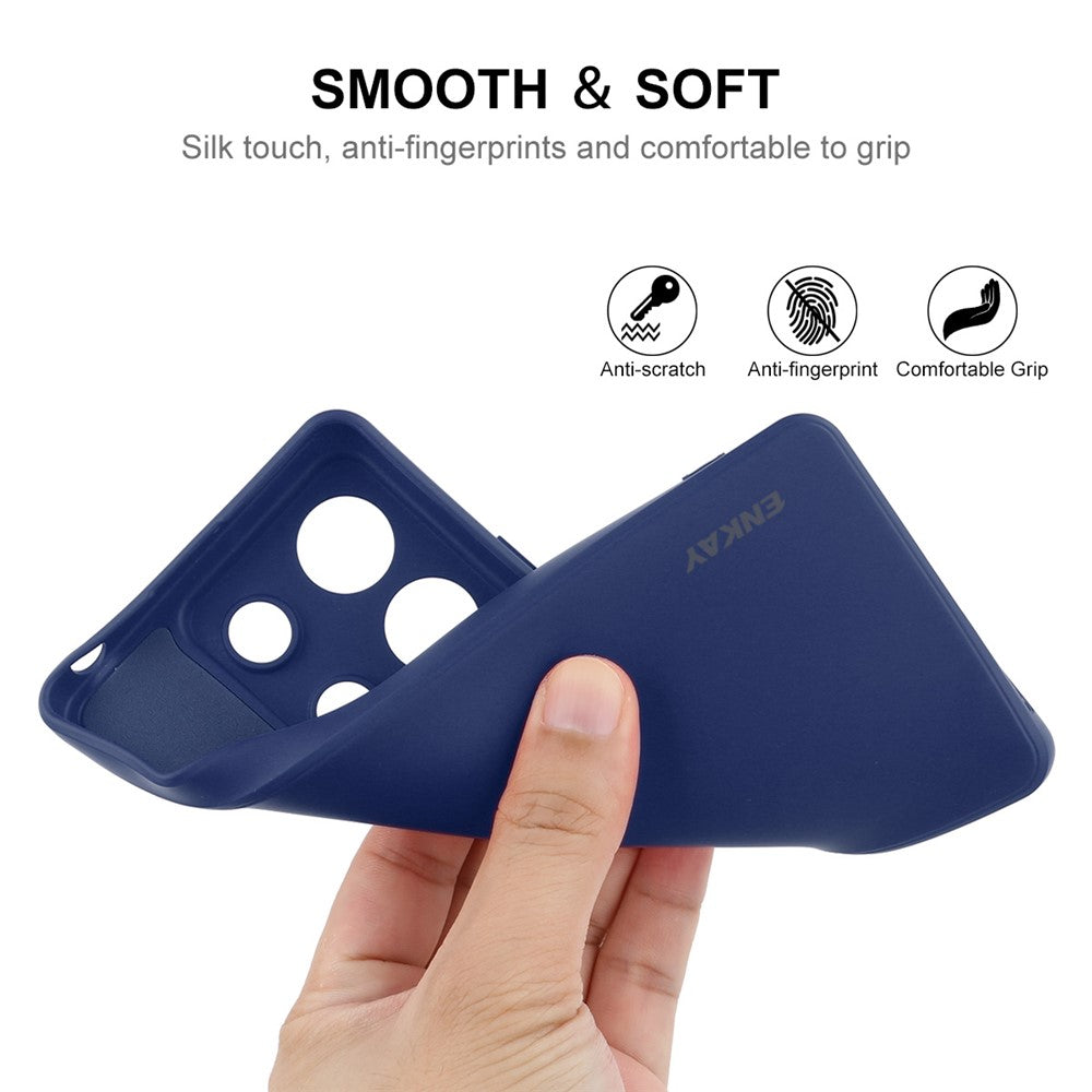 ENKAY HAT PRINCE For Xiaomi Redmi Note 13 5G Case Straight Edge Liquid Silicone Phone Cover
