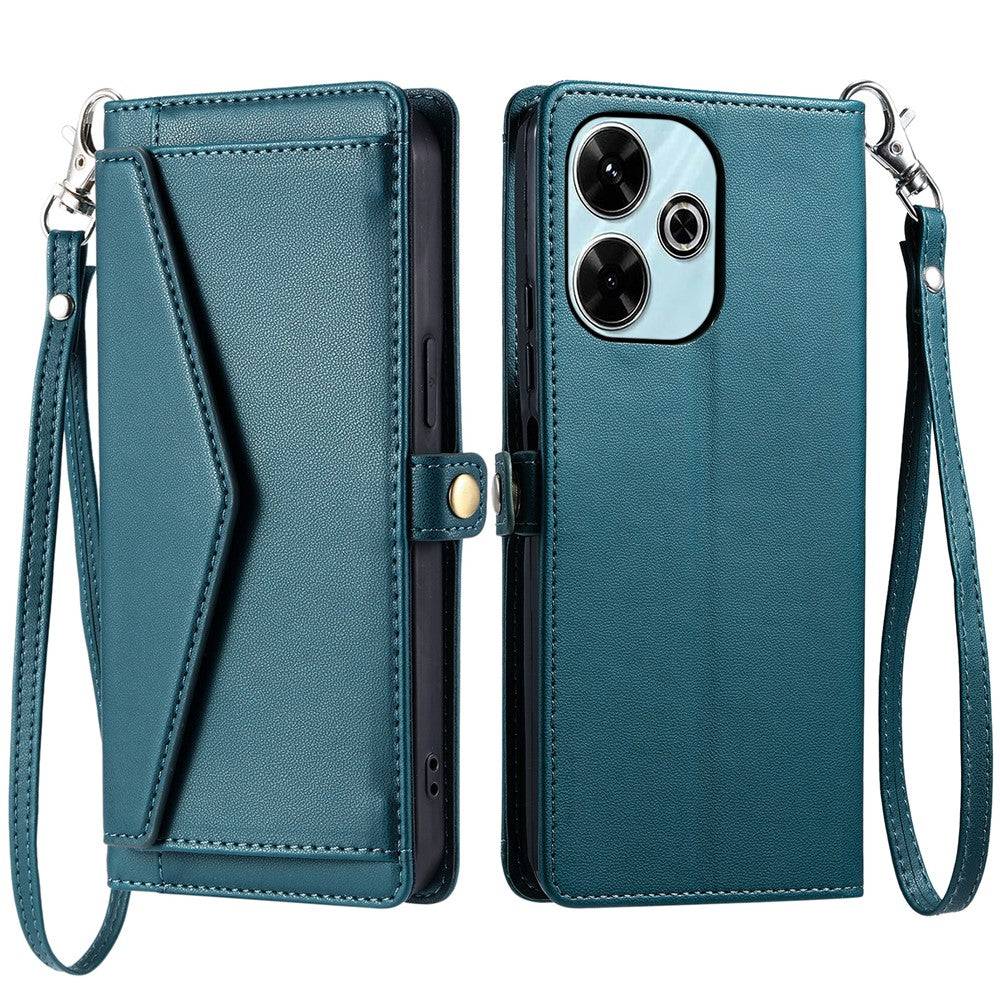 For Xiaomi Redmi 13 5G  /  4G Leather Case Wallet Stand Phone Cover with Straps