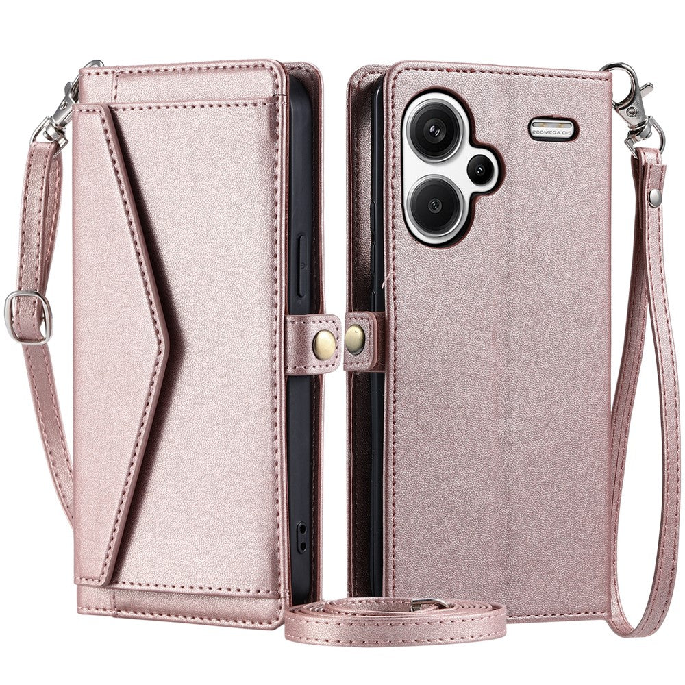 For Xiaomi Redmi Note 13 Pro+ 5G Leather Case Wallet Stand Phone Cover with Straps