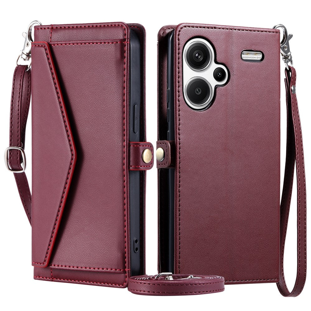For Xiaomi Redmi Note 13 Pro+ 5G Leather Case Wallet Stand Phone Cover with Straps
