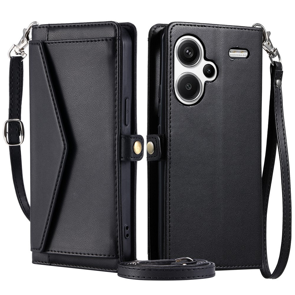 For Xiaomi Redmi Note 13 Pro+ 5G Leather Case Wallet Stand Phone Cover with Straps