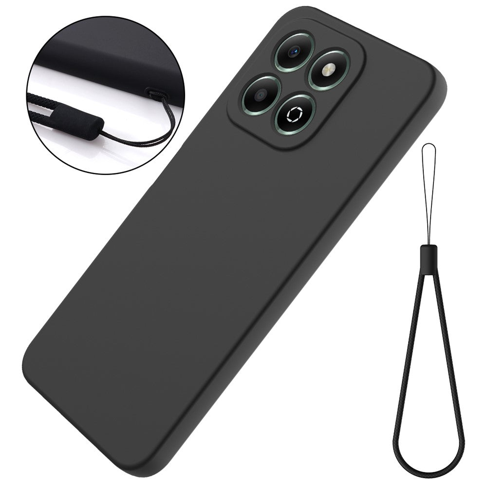 For Honor X6b 4G Case Anti-Drop Liquid Silicone Phone Cover with Strap