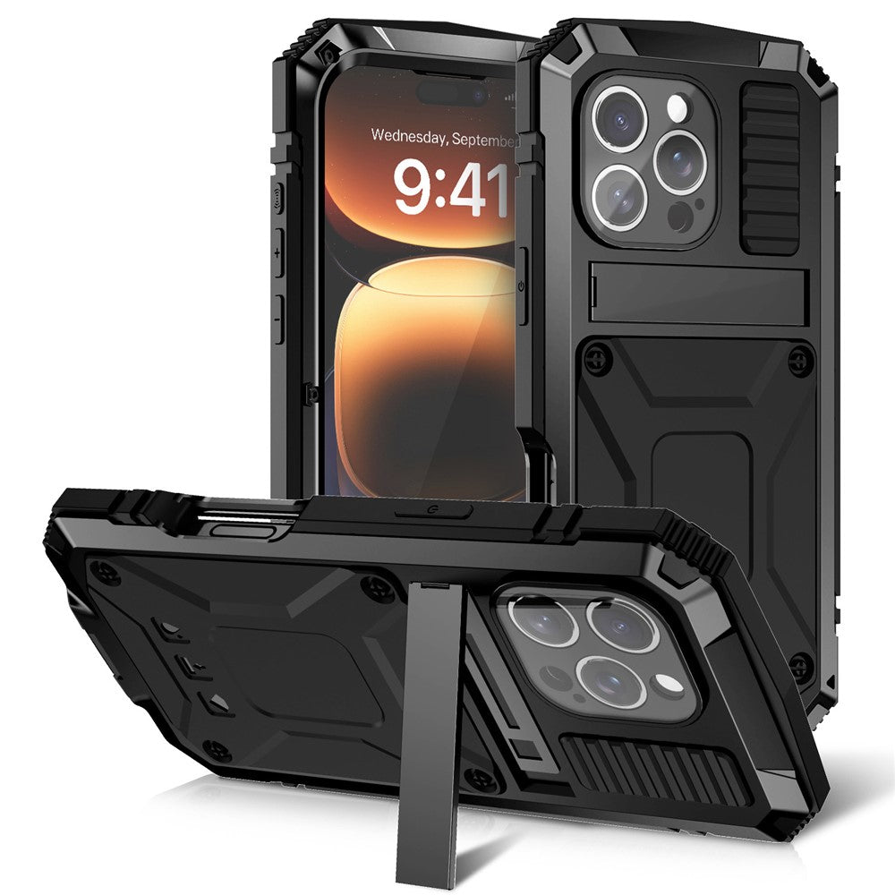 iPhone 16 Pro Schutzhülle – Stoßfest, staubdicht, mit gehärtetem Glas & Ständer