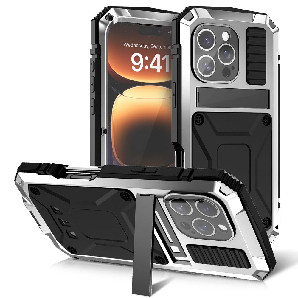 iPhone 16 Pro Schutzhülle – Stoßfest, staubdicht, mit gehärtetem Glas & Ständer