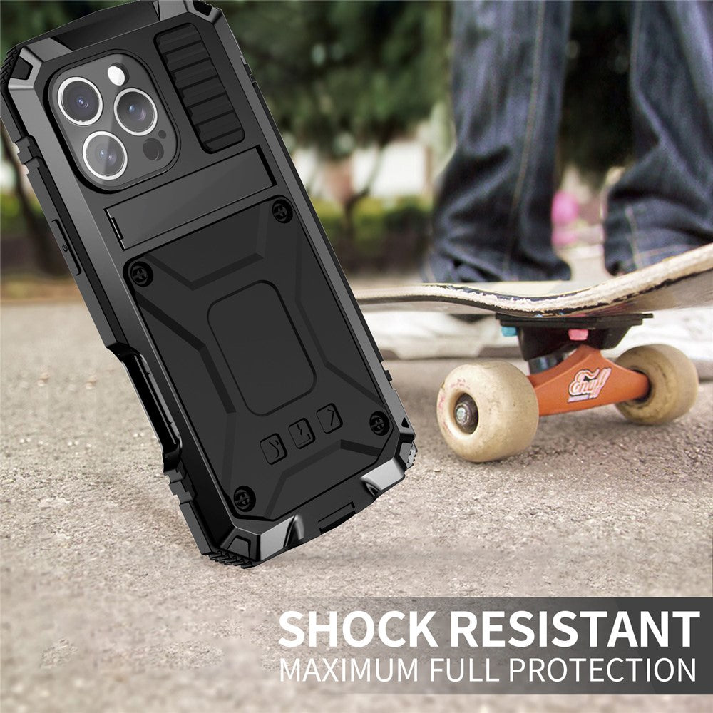 iPhone 16 Pro Max Schutzhülle – Stoßfest, staubdicht, mit gehärtetem Glas & Ständer