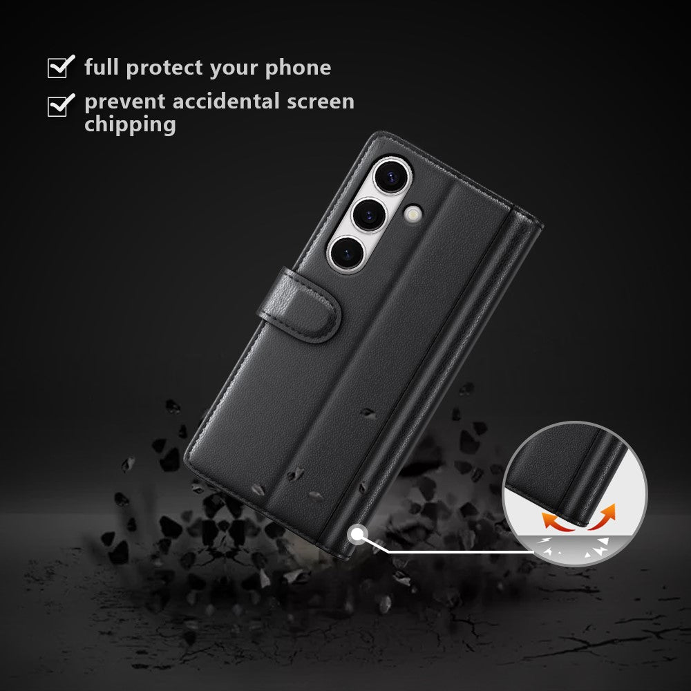 Galaxy S24 FE Echtleder Hülle mit Kartenfach