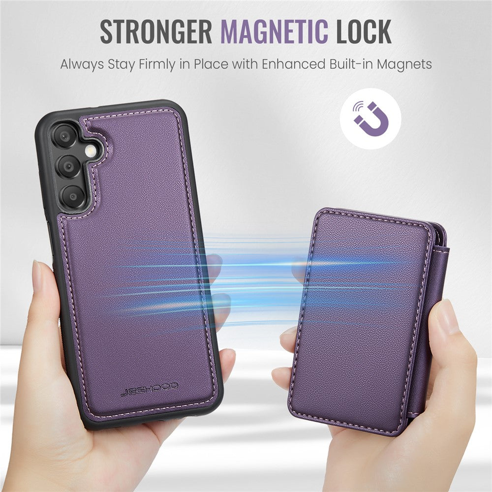 Galaxy A55 5G Leder-Handyhülle – Mit abnehmbarer magnetische Kartentasche