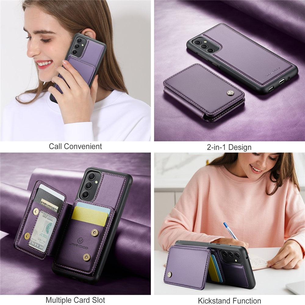 Galaxy A34 5G Leder-Handyhülle – Mit abnehmbarer magnetische Kartentasche