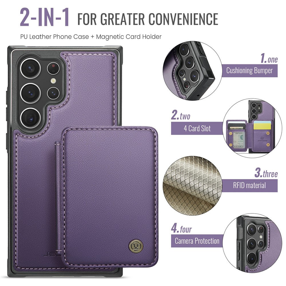 Galaxy S23 Ultra Leder-Handyhülle – Mit abnehmbarer magnetische Kartentasche