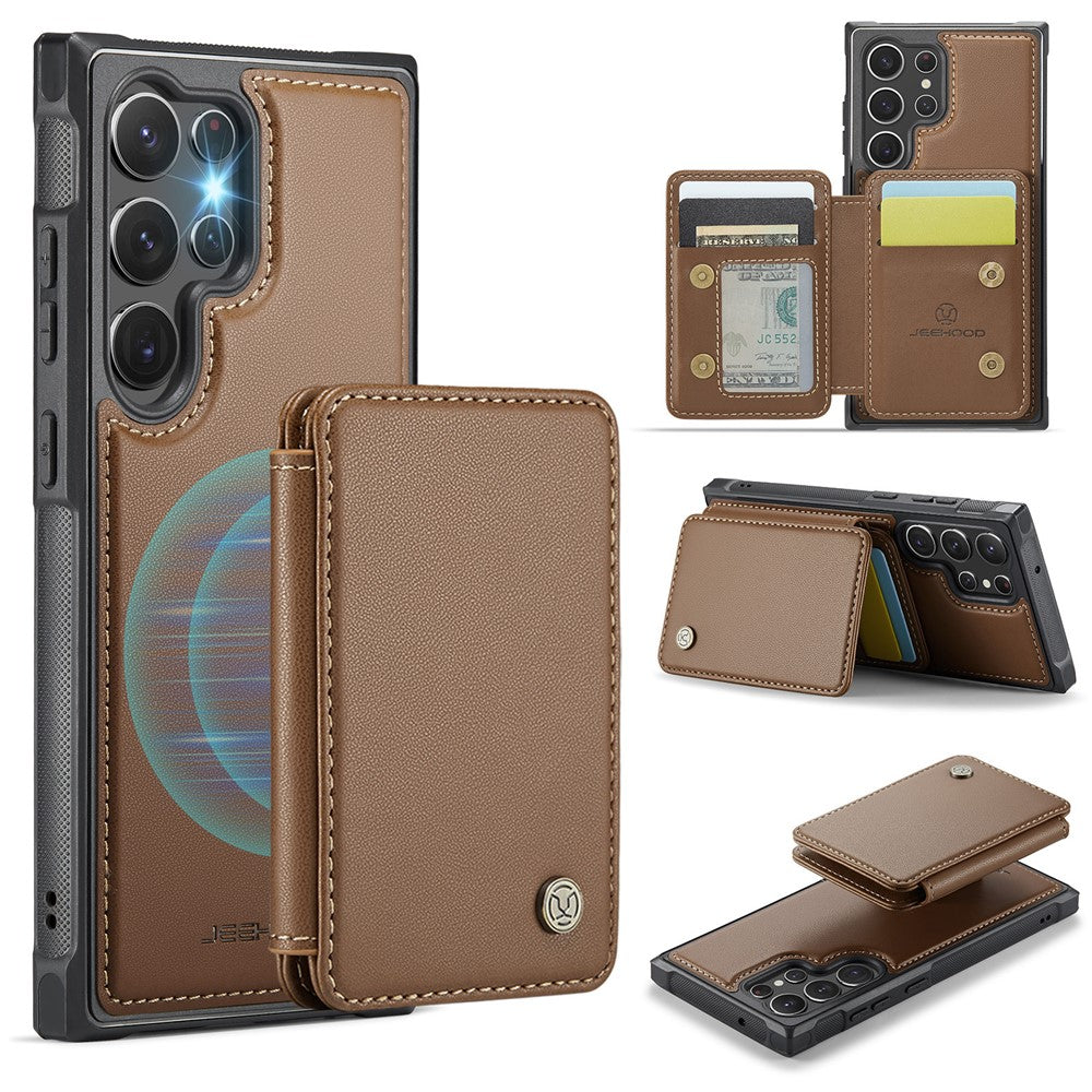 Galaxy S23 Ultra Leder-Handyhülle – Mit abnehmbarer magnetische Kartentasche