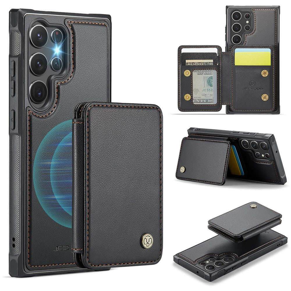 Galaxy S23 Ultra Leder-Handyhülle – Mit abnehmbarer magnetische Kartentasche