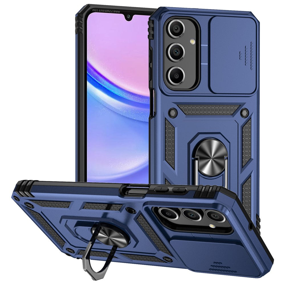 Galaxy A16 4G/5G Stoßfeste Schutzhülle – mit Kameraschutz-Schieber & 360° Ringhalter