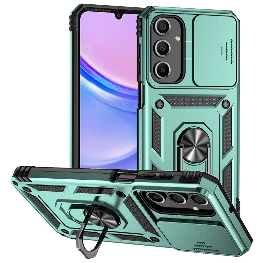Galaxy A16 4G/5G Stoßfeste Schutzhülle – mit Kameraschutz-Schieber & 360° Ringhalter