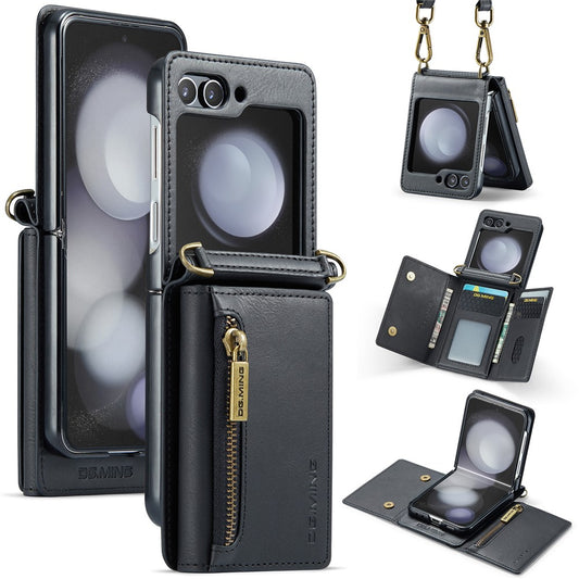 Galaxy Z Flip7 FE 5G / Galaxy Z Flip6 5G – Wallet-Handyhülle aus Kunststoff und PU-Leder, mit Ständer, mit Kartenfach, mit RFID-Schutz