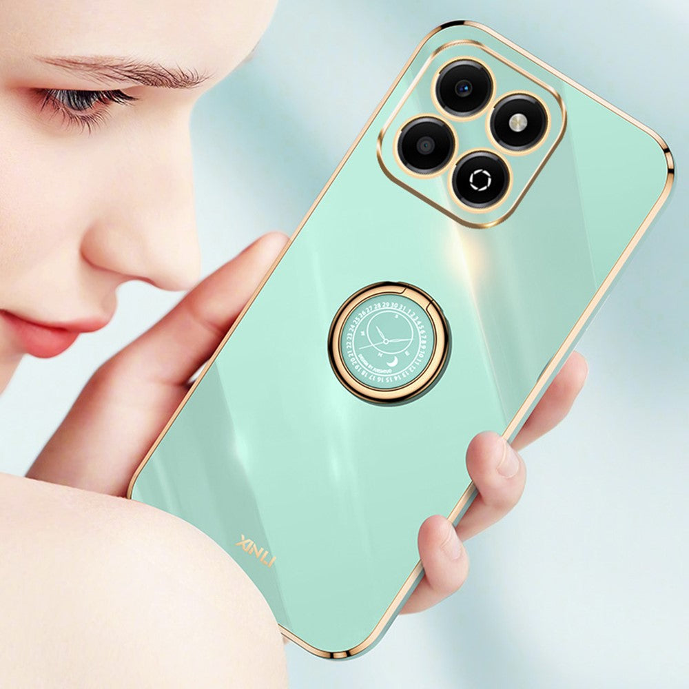 Honor X6b 4G Handyhülle – Galvanisierte TPU-Rückseite, kratzfest, mit Ringständer