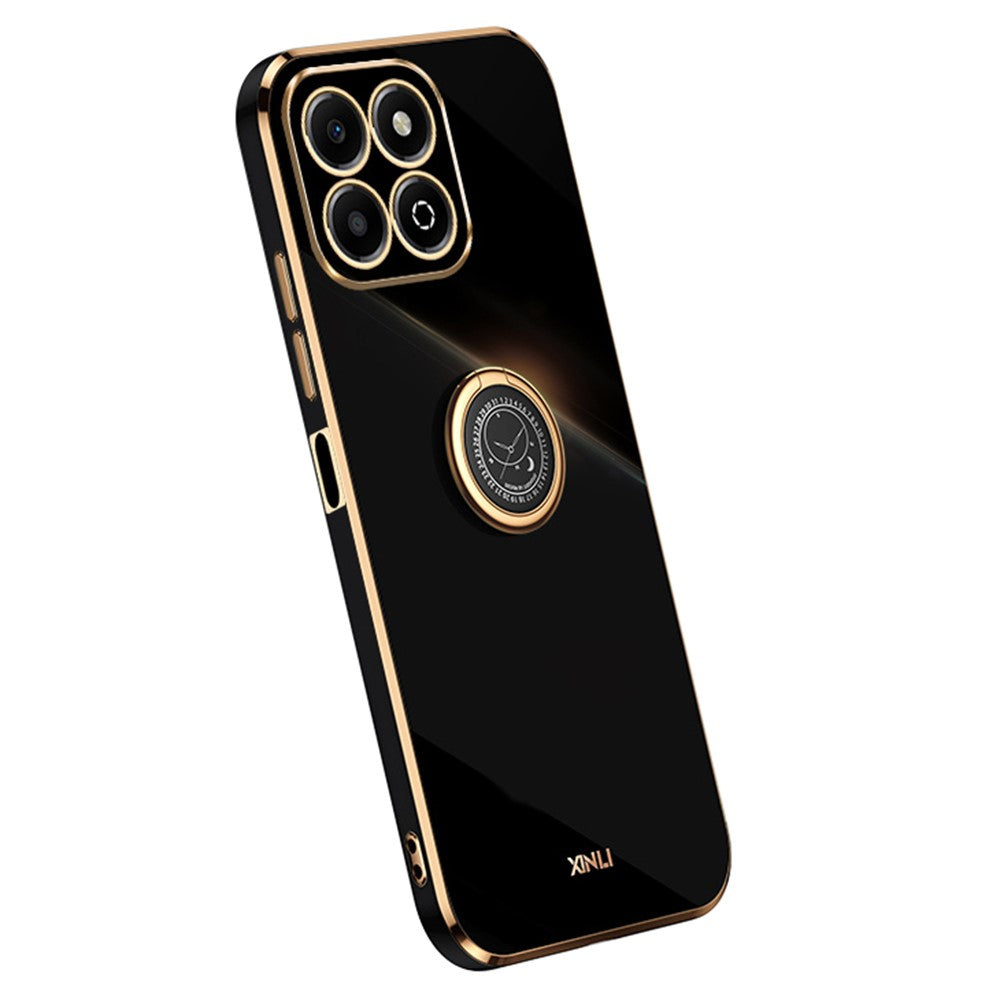 Honor X6b 4G Handyhülle – Galvanisierte TPU-Rückseite, kratzfest, mit Ringständer