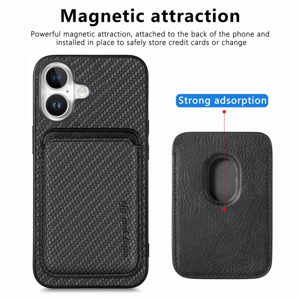 iPhone 16 Schutzhülle – Magnetische abnehmbare Kartenhalter-Rückseite