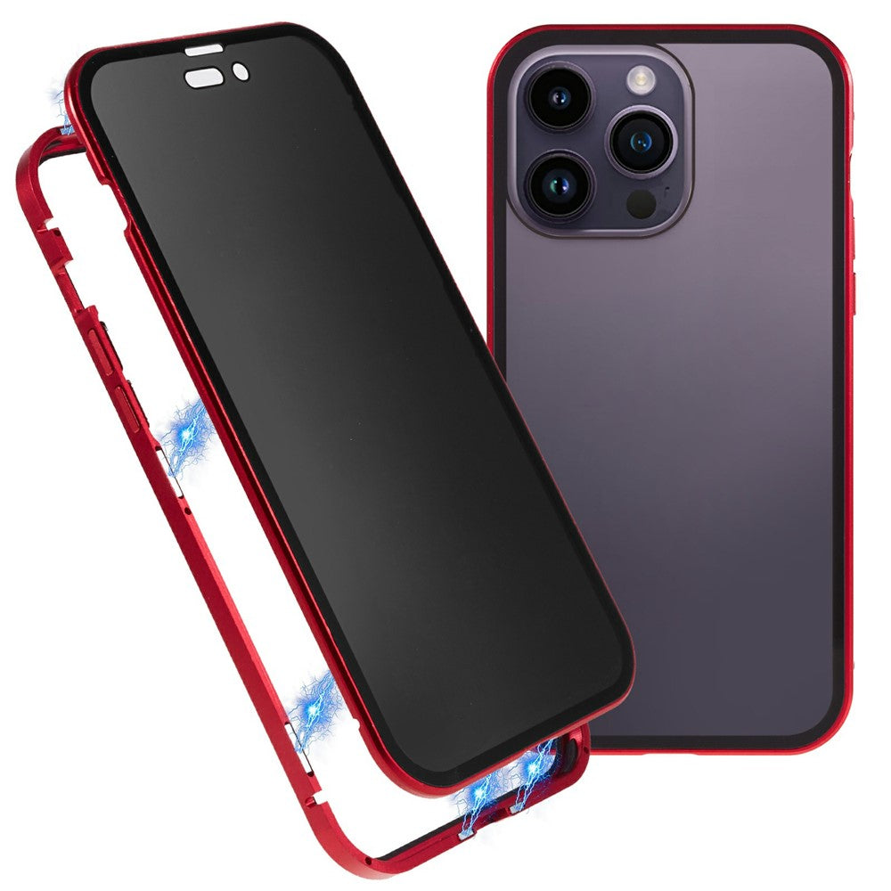 iPhone 16 Pro Max Anti-Spy-Hülle – mit Metallrahmen & gehärtetem Glas